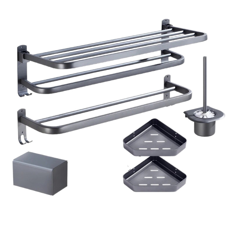 Bathroom five-piece set: towel bar, toilet paper holder, bathroom hardware set, stainless steel towel rack, no-drill wall mount Bathroom five-piece set: towel bar, toilet paper holder, bathroom hardware set, stainless steel towel rack, no-drill wall mount