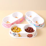 Spot Wholesale Pippi Cross -Bordder Pet Searder Овальная печать в плохую печати плотно плотно амин Double Bowl