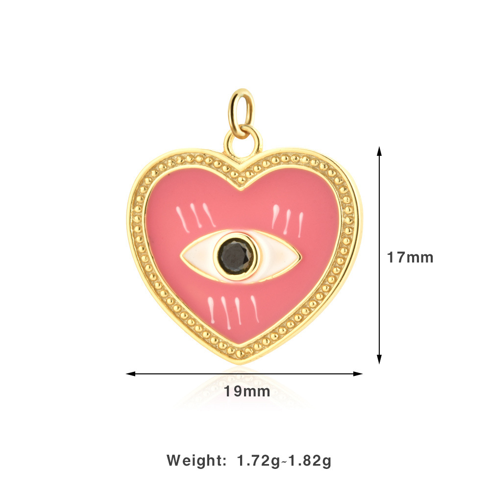 0.05µm-0.08µm Gold Plating Thickness 1 Piece 17*16mm 17*19mm 19*22.5mm 925 Sterling Silver Zircon Hand Heart Shape Eye Pendant