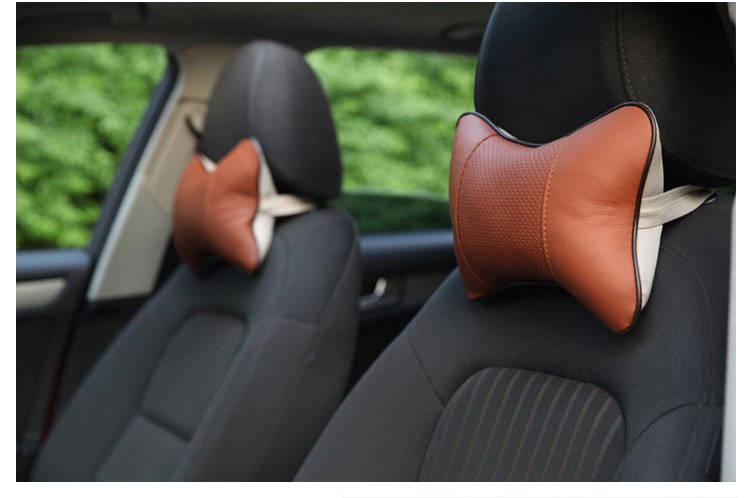 Car Interior Supplies Car Neck Pillow Car Danny Bone Pillow Four-Season Universal Car Cushion Car Pu Headrest