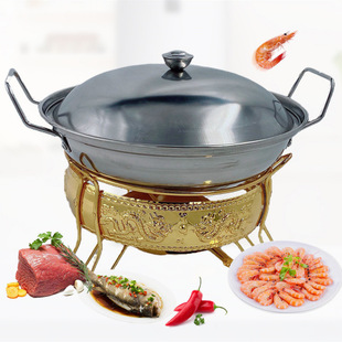 Round Square Small Hot Pot Heating Outdoor Portable Alcohol Stove Pot Restaurant Dry Pot
