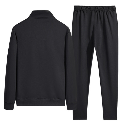 Sportswear suit men's spring and autumn large size stand-up collar sweatshirt running trousers new jacket trendy casual two-piece set