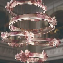 荷花灯售楼部沙盘吊灯展厅大堂别墅工程灯宴会厅定制非标酒店吊灯