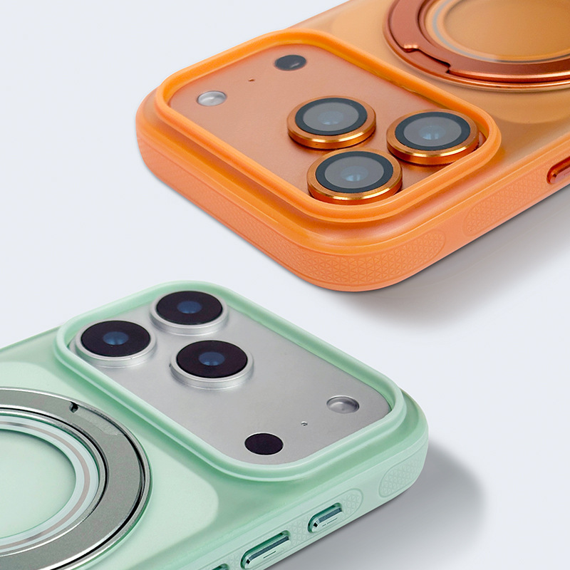 iPhone 17 Phone Case with Stand, Skin-Feel Damping Rotating Pivot Case, Suitable for Apple 17 Pro Max Phone Case