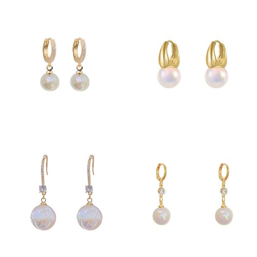 925 silver needle earrings Korean style versatile small fragrance earrings Internet celebrity pearl earrings temperament earrings silver needle wholesale