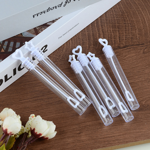 Cross-border test tube white heart bubble sticks, popular girl heart bubble water 10-piece set outdoor toy