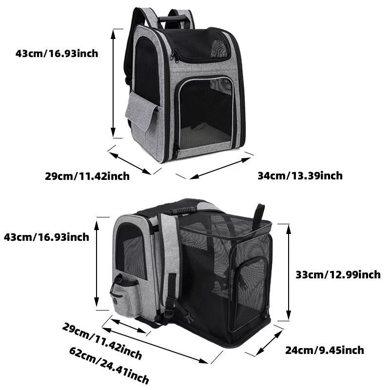 Suitcase, backpack to go out, handheld breathable capacious foldable cart, pet, cat, worn on the shoulder