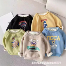 儿童卫衣秋冬新款男童女童韩版T恤长袖加绒卫衣地摊童装衣服批发