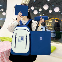 新款韓版潮流百搭雙肩包美式復古大容量背包女初高中大學生書包