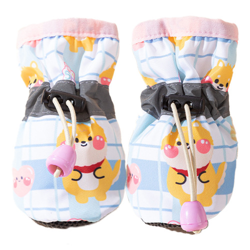Small dog shoes, non-falling, anti-dirty, teddy bear, reflective, outdoor pet-specific soft-soled foot covers