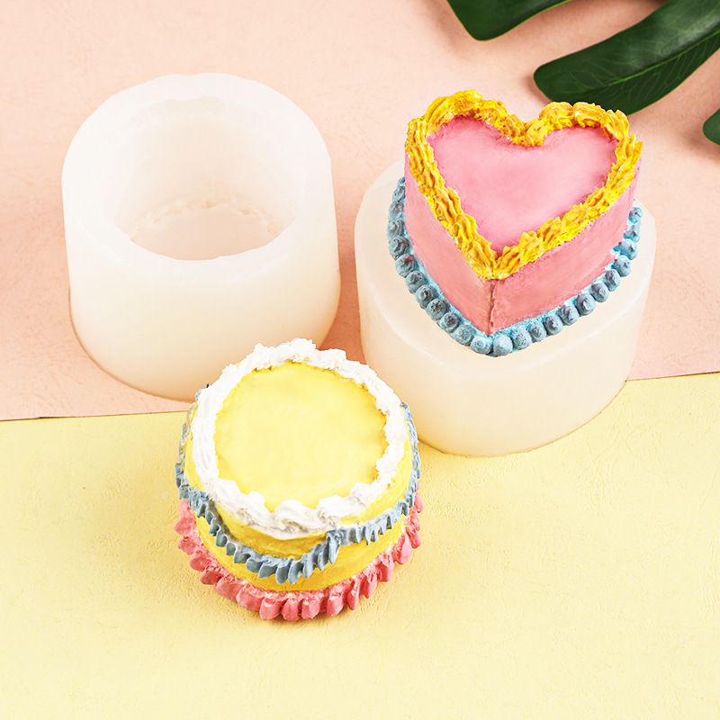 Decoración de la torta tridimensional amor pastel molde de silicona DIY creativo en forma de corazón aromaterapia yeso decoración de la vela del molde