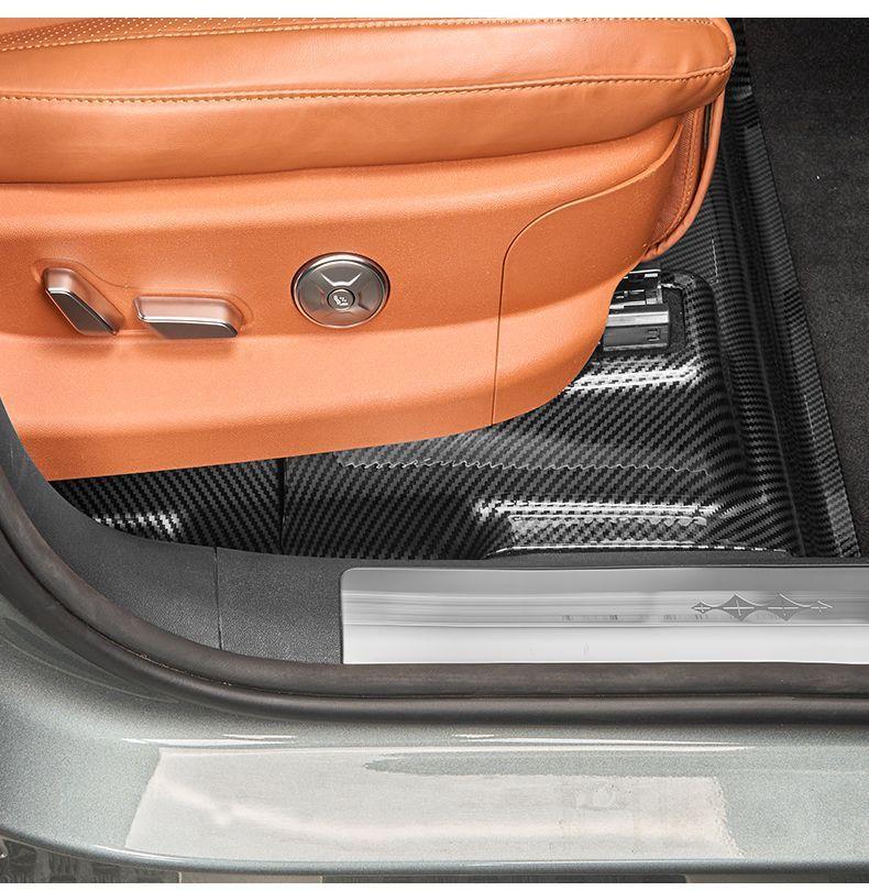 Suitable for Fangchengbao Titanium 7, special carbon fiber pattern anti-kick board under the seat, protective scratch guard under the seat, modified decorative accessory
