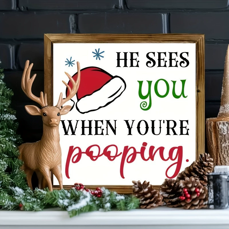 Трансграничный Amazon temu новый рождественский деревянный фоторамка подвеска домашняя живопись рождественские украшения висячие картины