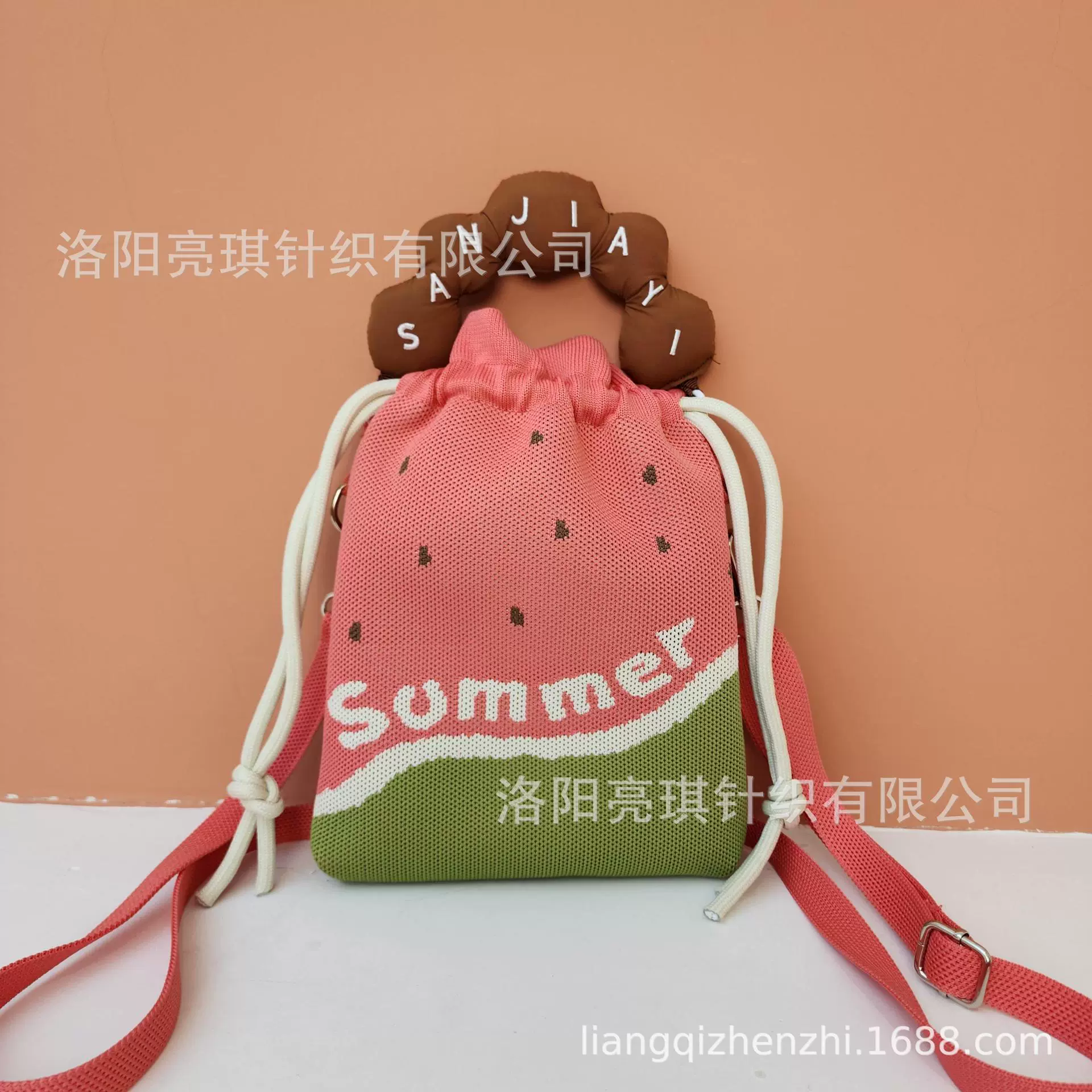高级感Ins 新款手机包可爱卡通针织包小众设计潮流单肩斜挎单肩包