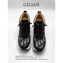 新款2025跨境外贸出口欧美日韩真皮气垫厚底休闲女鞋大牌元素图腾