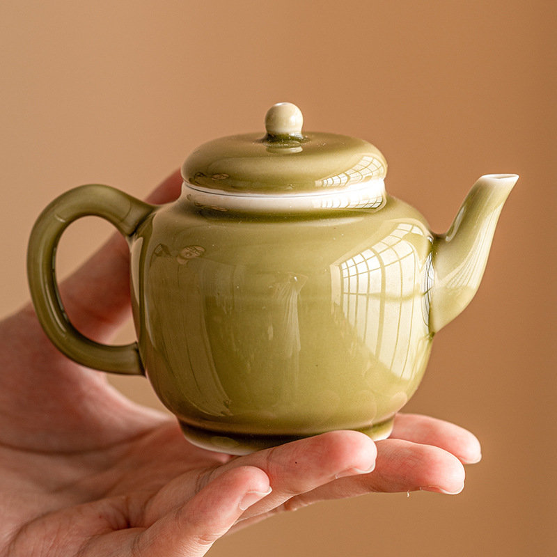 耀州窑青瓷小品茶壶单壶高档个人专业功夫泡茶壶小号家用单个茶具