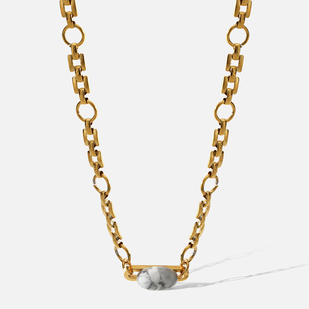 1 Pair Fashion Geometric Stainless Steel Plating Zircon Necklace_colorza_10