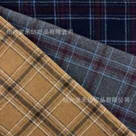 新款秋冬羊毛500克粗纺格子毛呢大衣裤裙鞋帽箱包时装面料