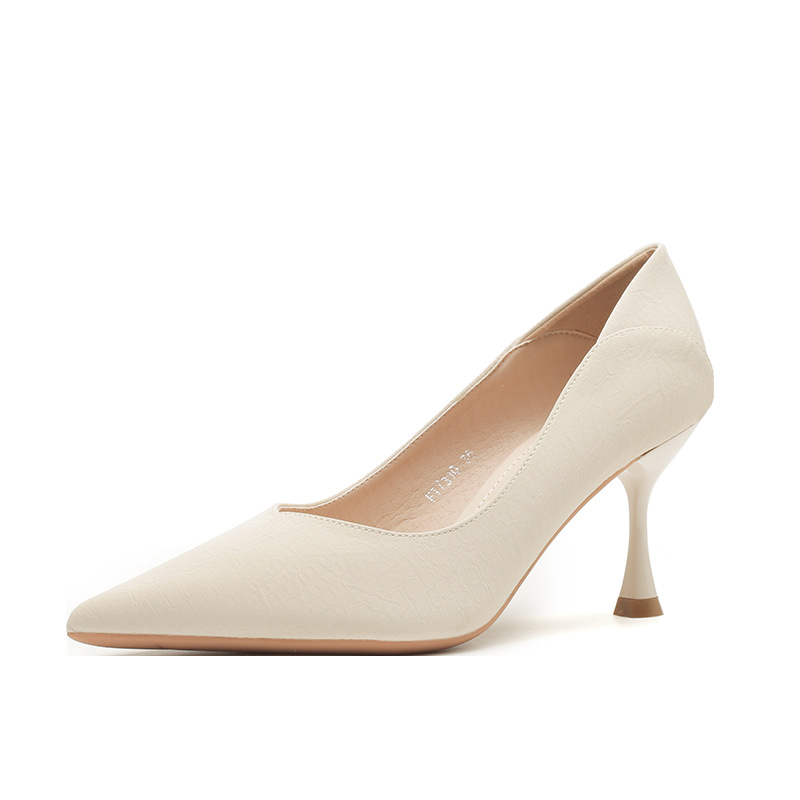 7310 Temperament spitz dünnen Absatz vielseitig w High Heels neue einfache schwarze Arbeitsschuhe klassisch und nicht ermüdend für_voghion.com