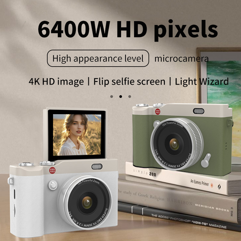 Cross-Border Flip Screen Retro Campus Student Digital Camera Card Ccd Micro Slr Camera High-Definition Pixel Photography