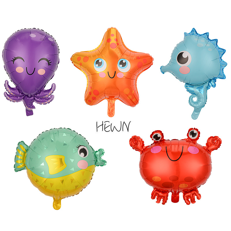En forma especial Q versión marino animal flotante globo de aire globo fiesta de cumpleaños decoración globo Seahorse estrella globo de dibujos animados