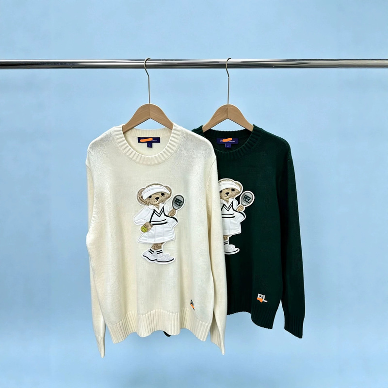 High-quality scannable R-L wool cashmere heavy-duty cartoon tennis bear autumn-winter women's sweater 2026 High-quality scannable R-L wool cashmere heavy-duty cartoon tennis bear autumn-winter women's sweater 2026
