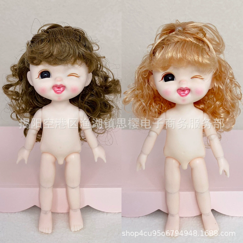 16–17 см кукла-голова Naked Doll, OB11, замена тела 8-точечный BJD, девочка с 13 суставами, смена макияжа