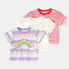 Children's overall for leisure, cartoon T-shirt, summer clothing girl's, top, 1-3 years