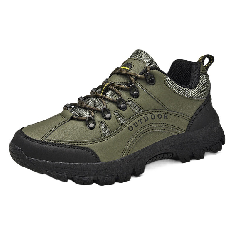 Zapatos de senderismo transfronterizos de talla extra grande 49 para hombre, zapatos deportivos para exteriores de otoño e invierno, zapatos de montañismo de cuero de caña baja, venta al por mayor y envío directo en pequeñas cantidades.