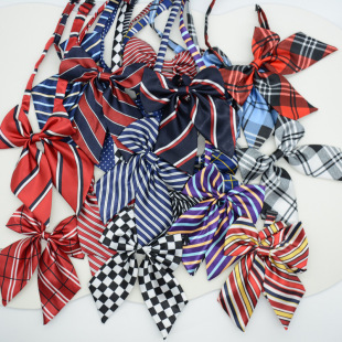 Women's Bow Collar Flower Female Students Korean Style Japanese Style School Uniform Uniform Work Clothes Accessories Striped Plaid College Style