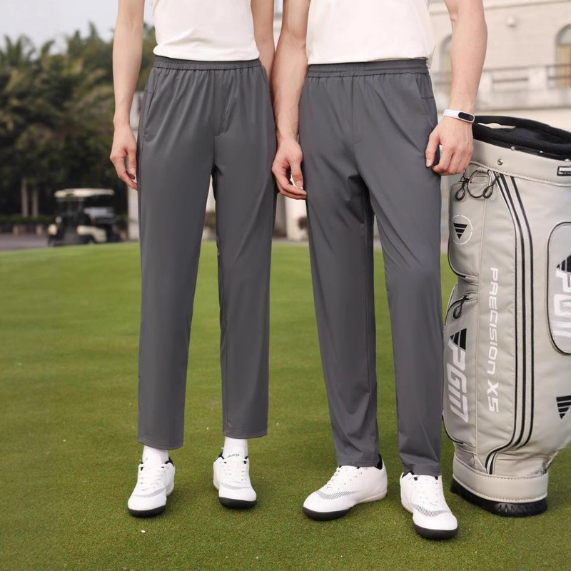 男性と女性のための夏のアイスシルクカジュアルパンツ、フィットネスランニングスポーツ弾性ウエストストレートパンツ、カスタマイズされたワークパンツ|undefined