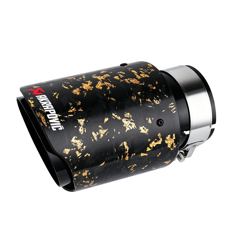 Single outlet carbon fiber stainless steel exhaust pipe tail throat muffler satin carbon fiber silver blue black