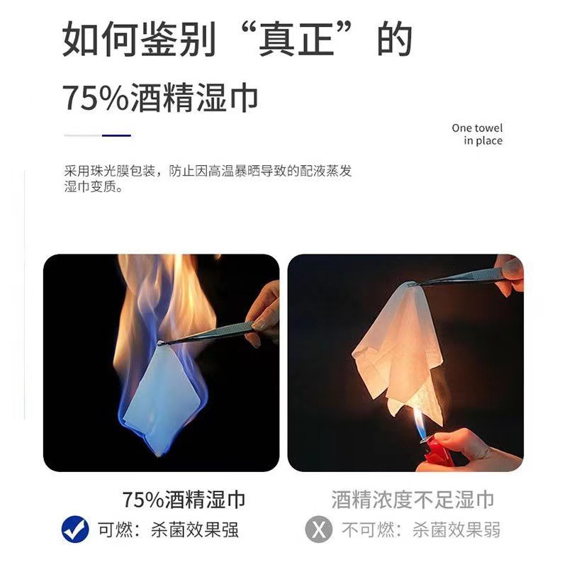 Alcohol wipes, household disinfectant wipes, disposable restaurant wipes, 75-degree independent packaging, portable drop shipping wholesale