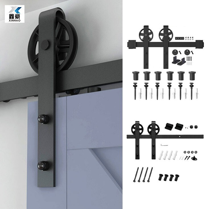 Barn Door Hanging Rail Large Wheel Type Track Full Set of Accessories Factory Direct Sale Sliding Door Heavy-Duty Hanging Guide Rail