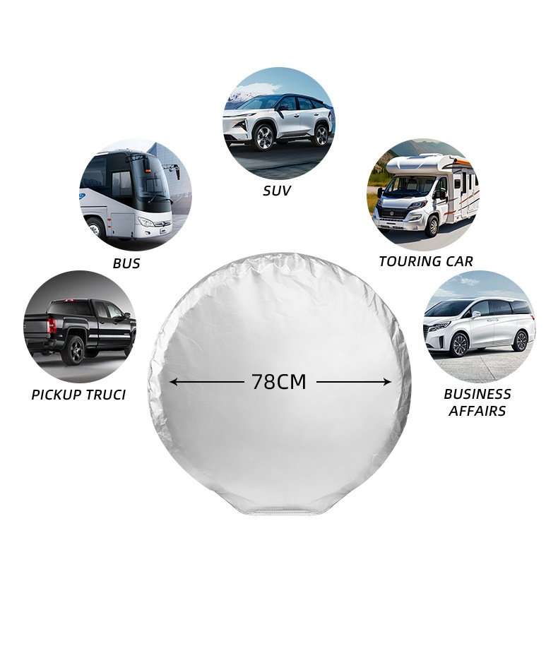 Cross-Border Car Tire Cover Windproof Hook Universal Tire Cover 190t Polyester Taffeta Sun Protection Waterproof Spare Tire Cover