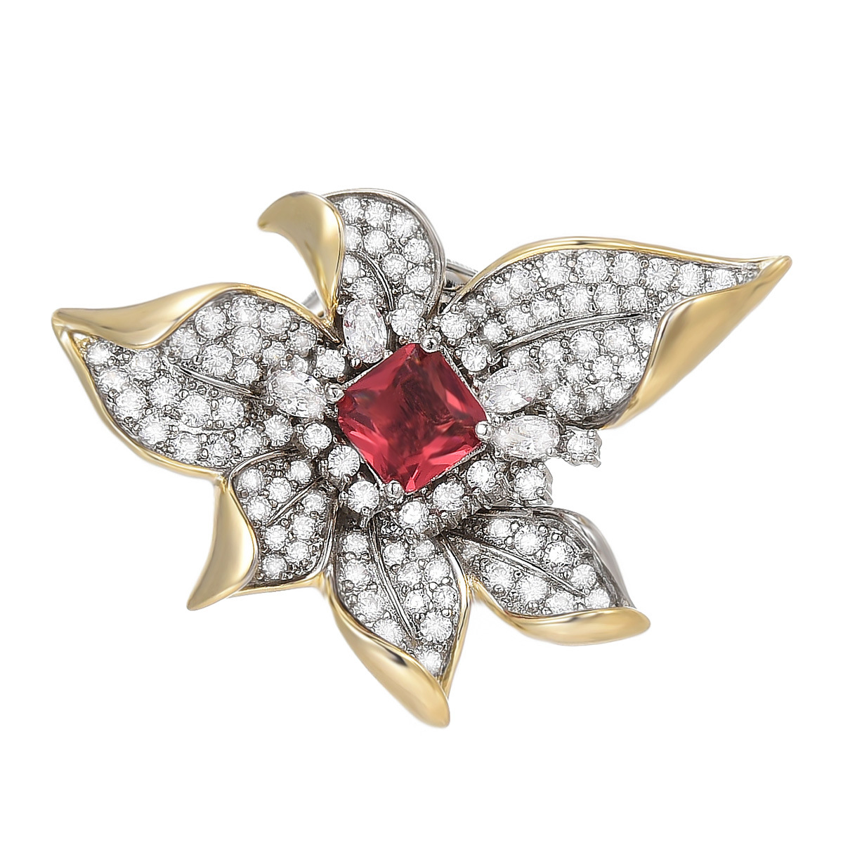 Luxuriöse Magnetische Sternblumen Brosche Für Damen Glitzernd_voghion.com