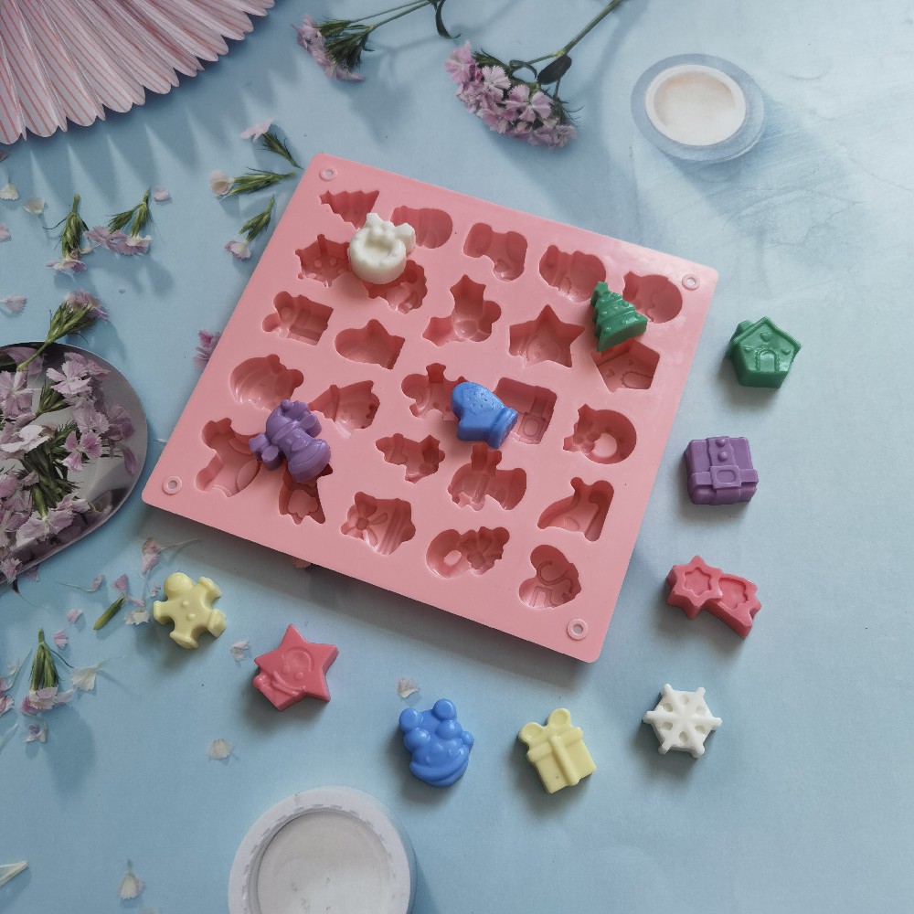 25 chocolate de Navidad 284 molde de silicona pudín molde de postre pastel decoración cocina utensilios de horneado