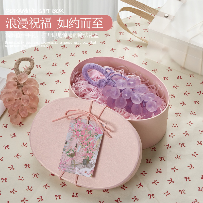 红色椭圆形牛皮纸盒教师节中秋节伴手礼盒子烘焙包装盒伴手礼礼盒|undefined