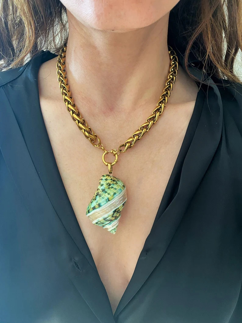 Pendant Necklace Classification Casual Beach Shell Shell Titanium Steel Wholesale Pendant Necklace