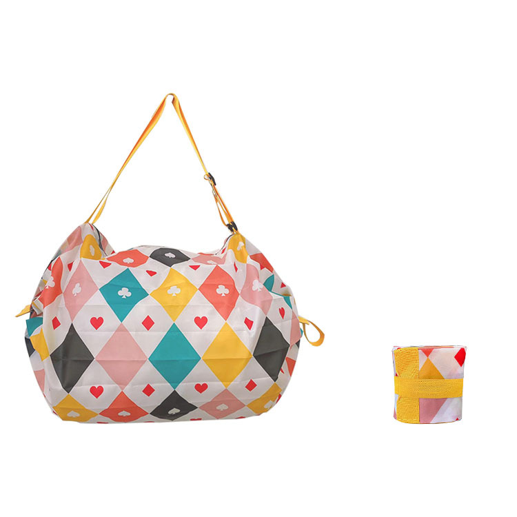 Comercio exterior al por mayor japonés plegable bolsa de compras de órgano grande engrosada supermercado Portátil Bolsa de compras portátil de almacenamiento LOGO