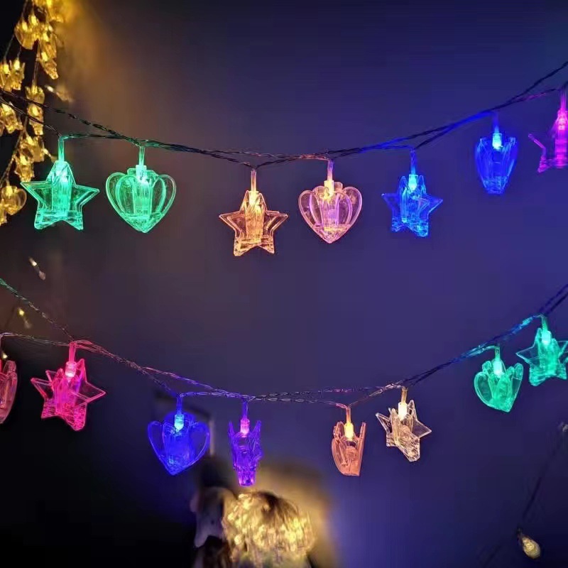 LED clip luz cadena foto clip color luz caja de batería con control remoto Fondo decoración de la pared colgante luz fiesta diseño transfronterizo