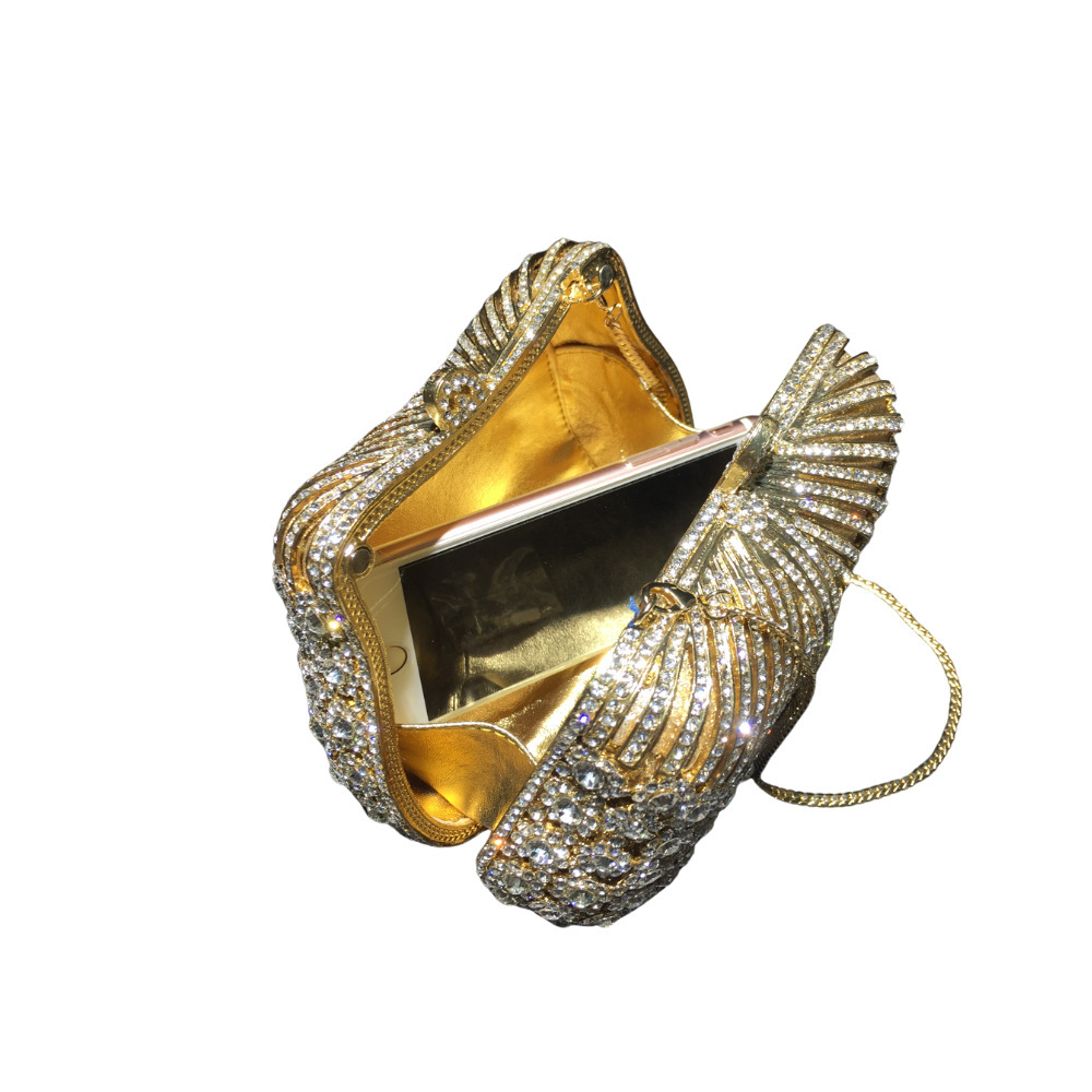 Transfronterizo nuevo estilo de moda bolsas de cena de diamantes flores bolsas tridimensionales bolsas de banquete europeas y estadounidenses bolsas de mano de diamantes clutch new