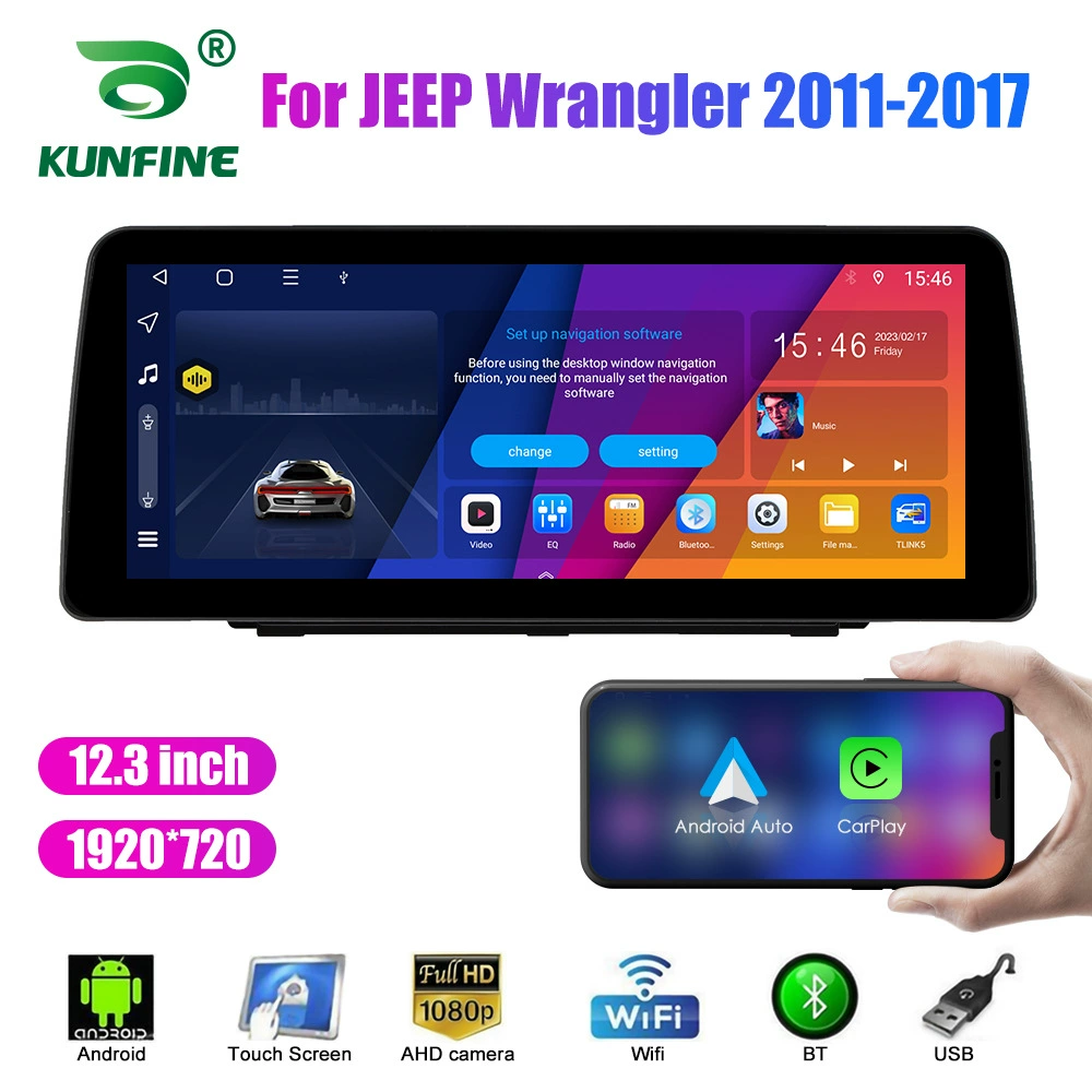 12.3-дюйма подходит для полного экрана Jeep Wrangler 2011-17 навигация Android с обратной связью, изображение, все в одном