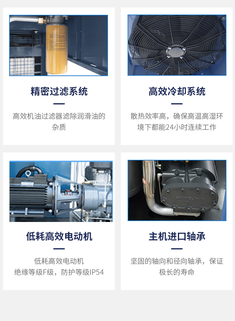 Kaishan Brand Screw Air Compressor Permanent Magnet Variable Frequency Air Compressor 45 Kw 1 Cubic Meter 45Kw Energy-Saving and Silent