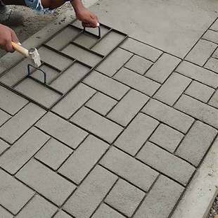 The Texture Is Antique Cement Square Mold Concrete Sliding Embossed Courtyard Road Steel Pavement Garden Construction