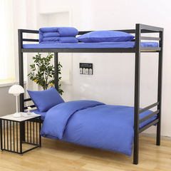 Set of 6 pure cotton bed linens for university students' military training, worker dormitory bedding including a complete set of 3-pieces cotton quilt covers and 3-pieces pure cotton sheets