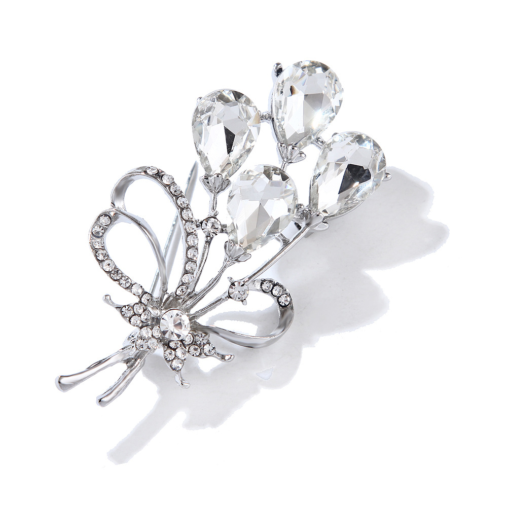 Spilla versatile con fiore, camicia, abito, spilla, stile coreano, intarsio, zircone, temperamento semplice_voghion.com