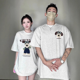 Summer Pure Cotton Short-Sleeved T-Shirt Couple Wear Lazy Style Loose Niche Design Tops for Men and Women Student Trendy Class Uniforms
