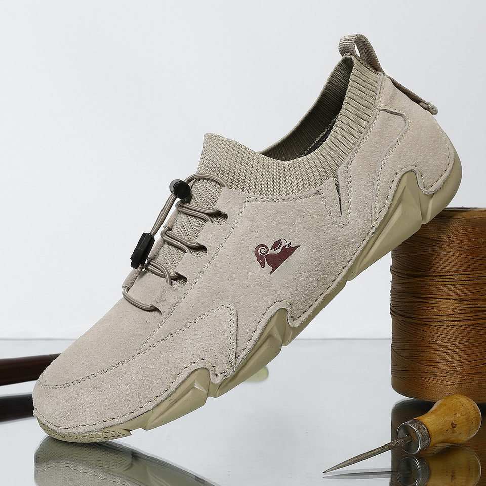 Giày Martin nam cổ thấp da heo, đế cao su may, phong cách năng động — G87139 Kaki, G87139 màu xám, G87139 đen