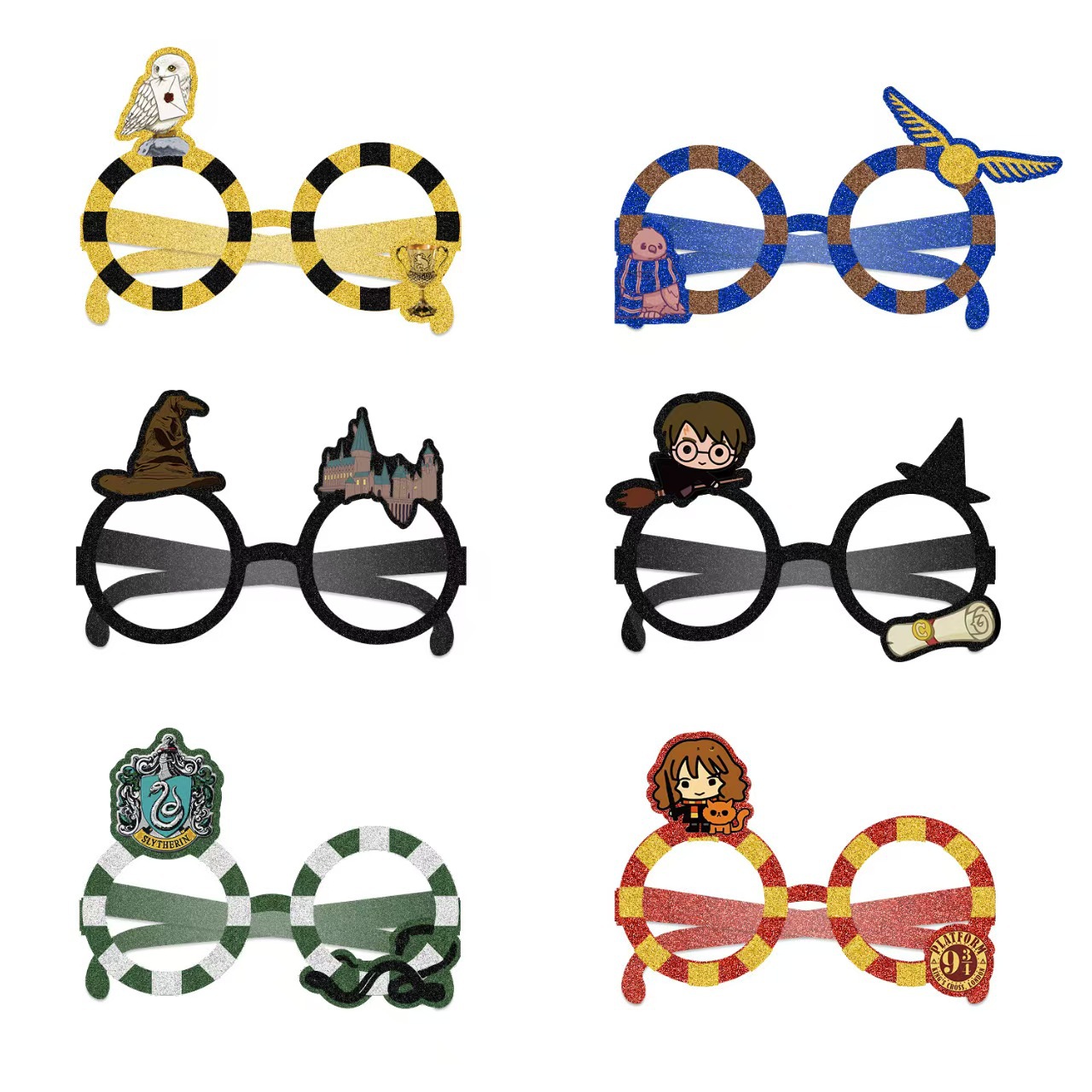 Cross-Border New Product Harry Potter Paper Glasses Children's Birthday Party Funny Photo Props Decorative Cartoon Glasses